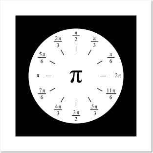 Pi Radians Clock face - Unit Circle Posters and Art